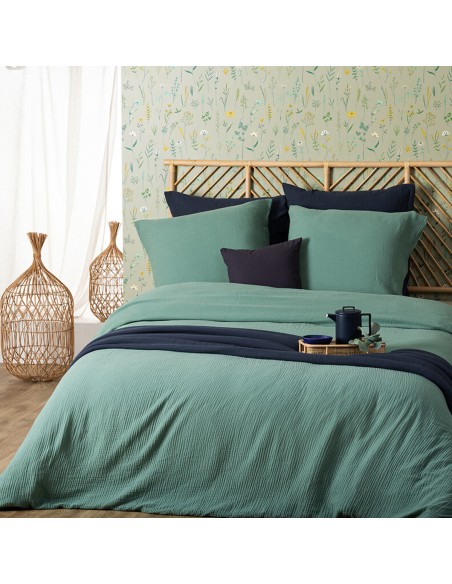 Parure de lit Flora Vert 240x220 Atmosphera