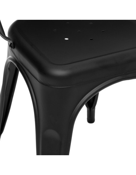 Chaise De Table Niko En Métal Noire Atmosphera
