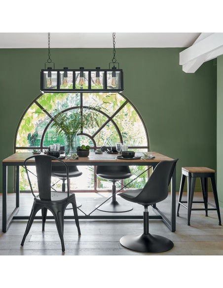 Chaise De Table Niko En Métal Noire Atmosphera