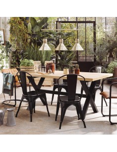 Chaise De Table Niko En Métal Noire Atmosphera 2