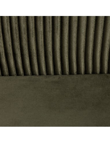 Fauteuil Solaro En Velours Plissé Vert Kaki Atmosphera