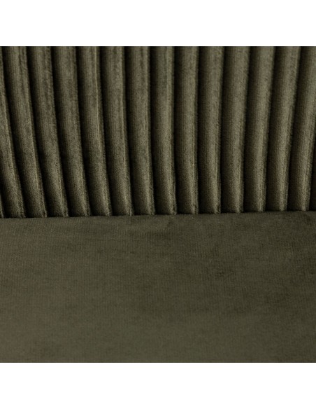 Fauteuil Solaro En Velours Plissé Vert Kaki Atmosphera