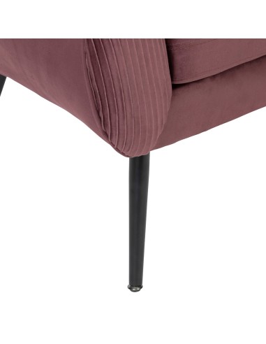 Fauteuil Solaro En Velours Plissé Rubis Prune Atmosphera