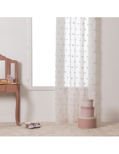 Rideau Voilage Pour Enfant Pompons Rose 140x240 Atmosphera For Kids