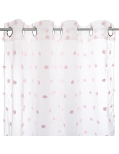 Rideau Voilage Pour Enfant Pompons Rose 140x240 Atmosphera For Kids