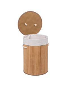 Panier À Linge Rond 48l En Bambou Beige Five 2