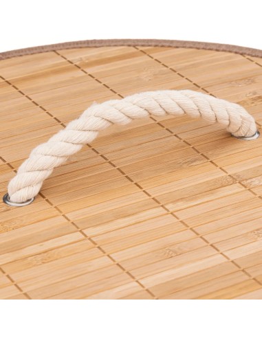 Panier À Linge Rond 48l En Bambou Beige Five