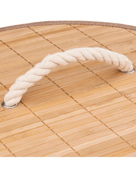 Panier À Linge Rond 48l En Bambou Beige Five