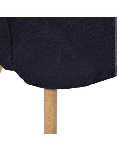 Chaise Céleste Pieds Imitation Hêtre Bleu Encre Atmosphera