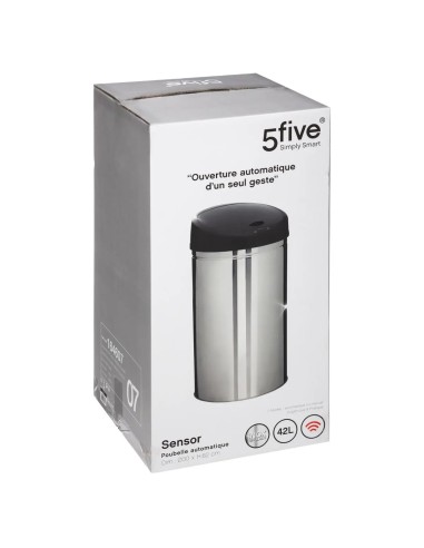 Poubelle Automatique Sensor 42L En Métal Inox Five