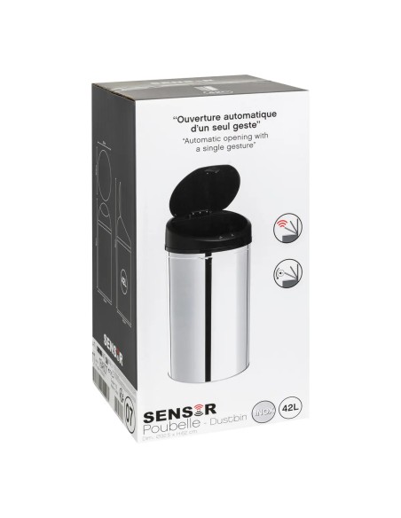 Poubelle Automatique Sensor 42L En Métal Inox Five