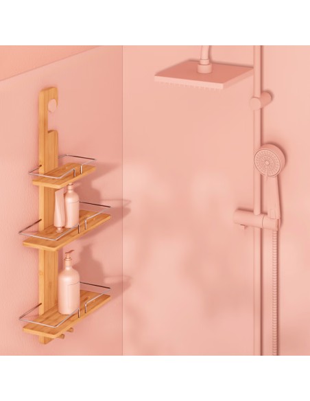 Serviteur De Douche 3 Niveaux En Bambou Five
