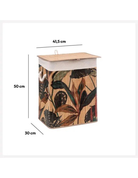 Panier À Linge Palawan 60L En Bambou Beige Five