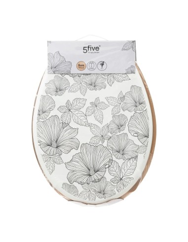 Abattant WC En Bois Et Zinc Blackflora Blanc Five