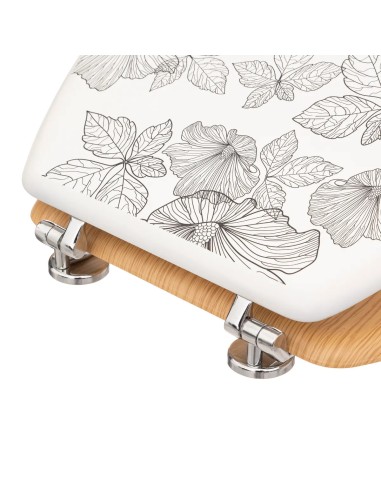 Abattant WC En Bois Et Zinc Blackflora Blanc Five