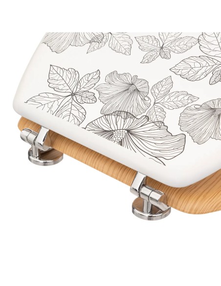 Abattant WC En Bois Et Zinc Blackflora Blanc Five