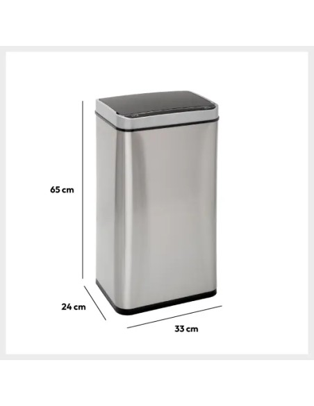 Poubelle Automatique Rectangle Sensor 40L En Inox Five