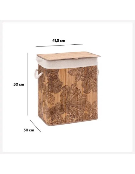 Panier À Linge Blackflora 60L En Bambou Beige Five