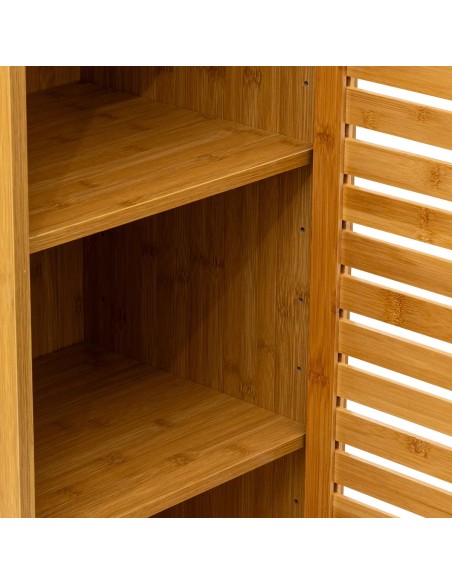 Meuble Étagère 1 Porte En Bambou Sicela Five