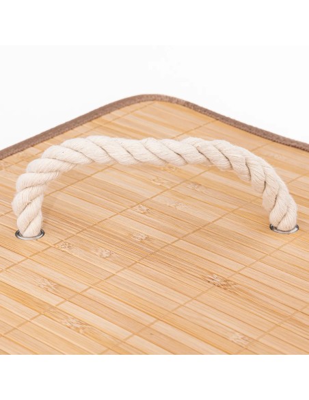 Panier À linge D'angle 48 L En Bambou Beige Five