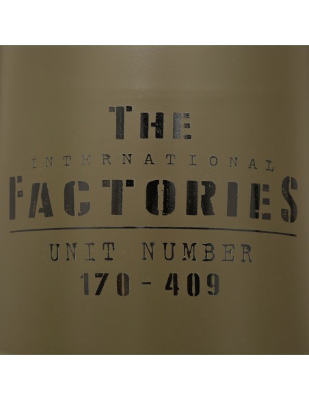 Pouf Forme De Bidon Joao En Métal Vert Kaki Atmosphera