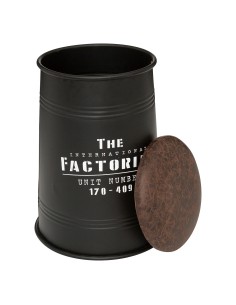 Pouf Forme De Bidon Joao En Métal Noir Atmosphera 2