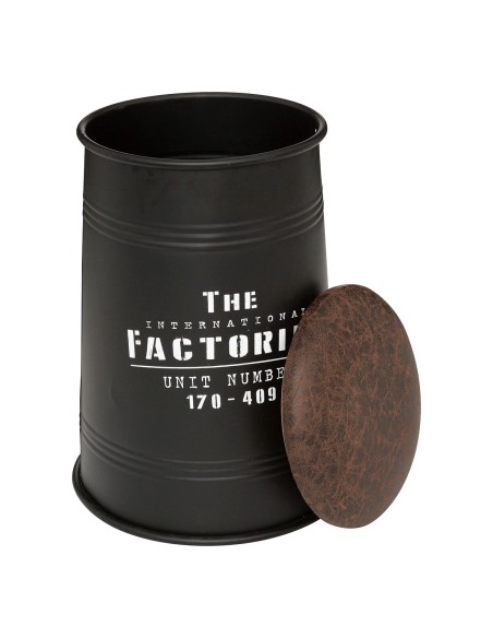 Pouf Forme De Bidon Joao En Métal Noir Atmosphera