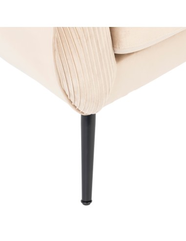 Fauteuil En Velours Solaro Beige Atmosphera