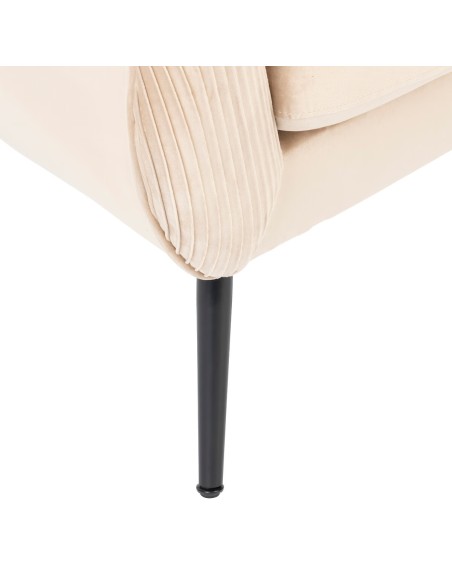 Fauteuil En Velours Solaro Beige Atmosphera