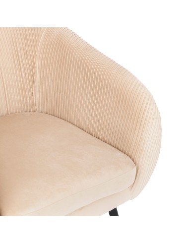 Fauteuil En Velours Solaro Beige Atmosphera
