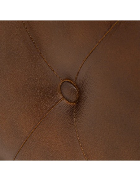 Pouf Chester En Cuir Marron Atmosphera