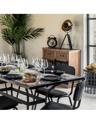 Buffet 1 porte 2 tiroirs Danik Marron Atmosphera