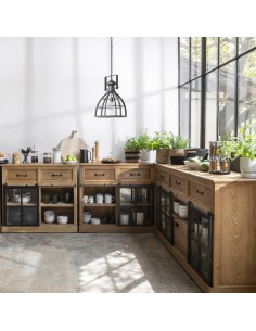 Buffet 1 porte 2 tiroirs Danik Marron Atmosphera 2