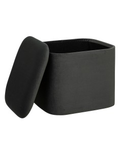 Lot De 2 Poufs Coffre Dani En Velours Gris Atmosphera 2