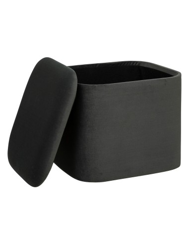 Lot De 2 Poufs Coffre Dani En Velours Gris Atmosphera