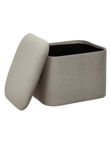 Lot De 2 Poufs Coffre Dani En Velours Gris Atmosphera