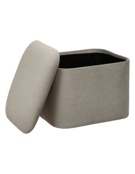 Lot De 2 Poufs Coffre Dani En Velours Gris Atmosphera