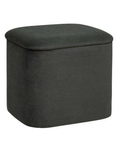 Lot De 2 Poufs Coffre Dani En Velours Gris Atmosphera