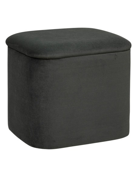 Lot De 2 Poufs Coffre Dani En Velours Gris Atmosphera