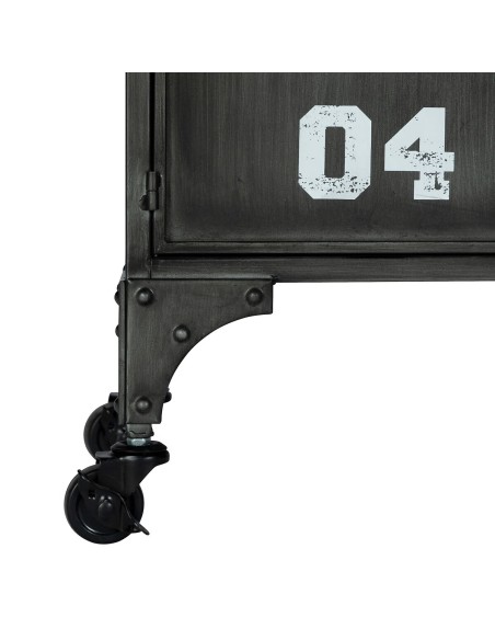 Meuble 6 Portes Sevin En Métal Noir Atmosphera