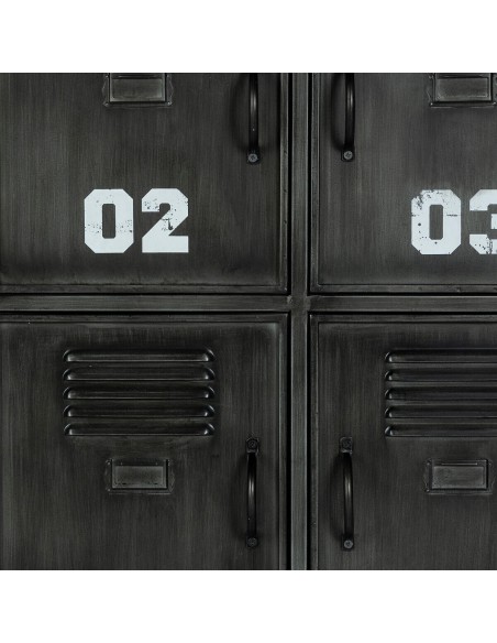 Meuble 6 Portes Sevin En Métal Noir Atmosphera