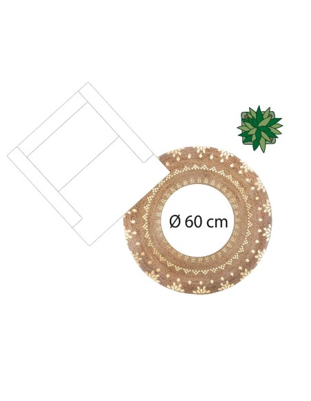 Tapis Rond Gold Shine D 115 En Jute Doré Atmosphera