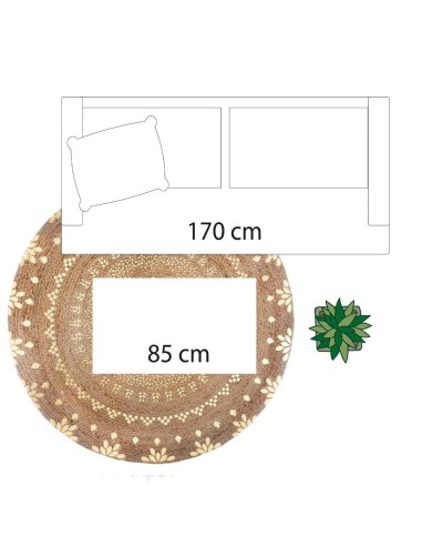 Tapis Rond Gold Shine D 115 En Jute Doré Atmosphera