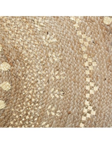 Tapis Rond Gold Shine D 115 En Jute Doré Atmosphera