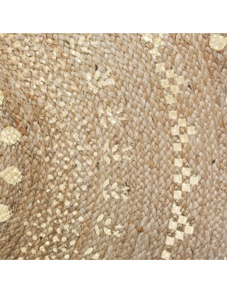 Tapis Rond Gold Shine D 115 En Jute Doré Atmosphera