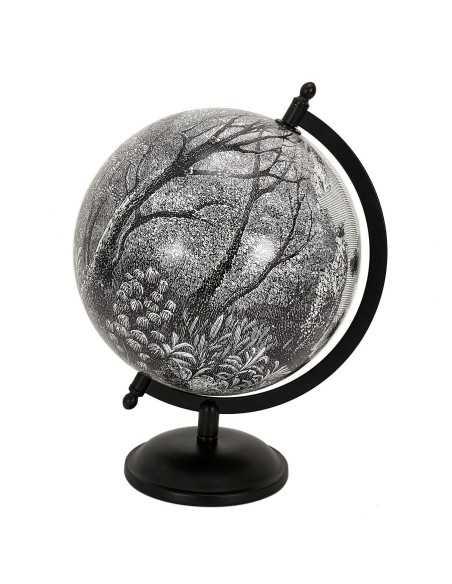 Globe décoratif Black Forest Blanc Noir Home Deco Factory