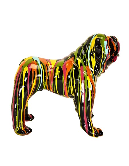 Statue Molosse Coulures 50cm Noir Home Deco Factory