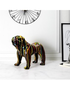 Statue Molosse Coulures 50cm Noir Home Deco Factory 2