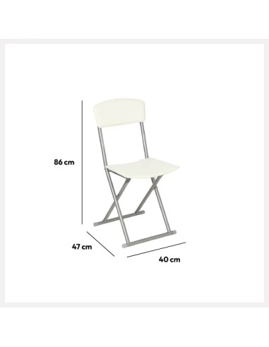 Chaise pliante PVC simili Blanche Five