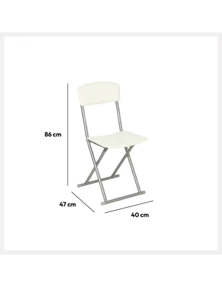Chaise pliante PVC simili Blanche Five